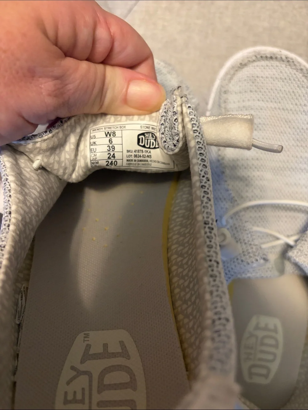 Hey Dude Knit Slip-On Sneakers in Light Gray